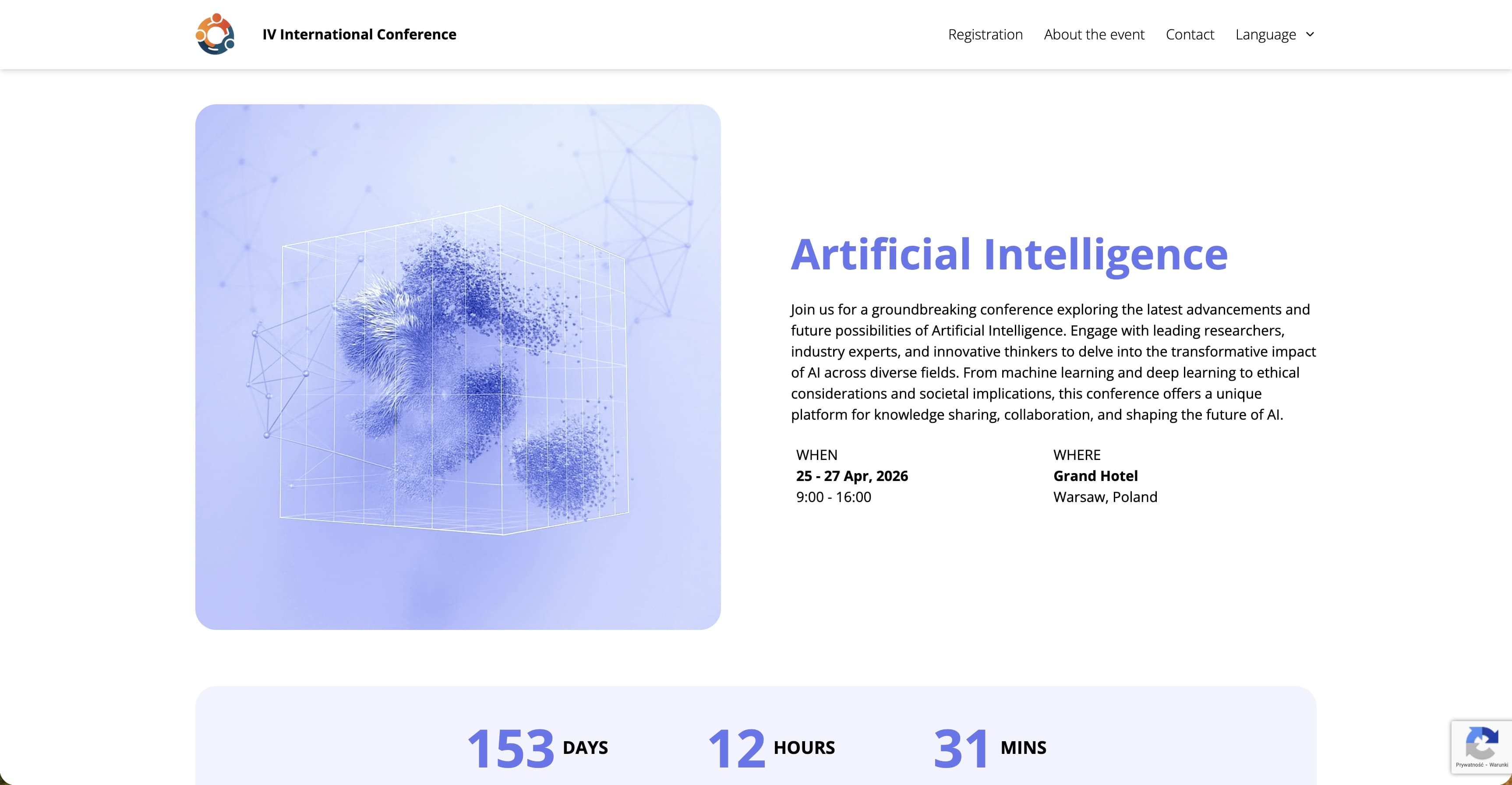 Sample event page (fictional data)
